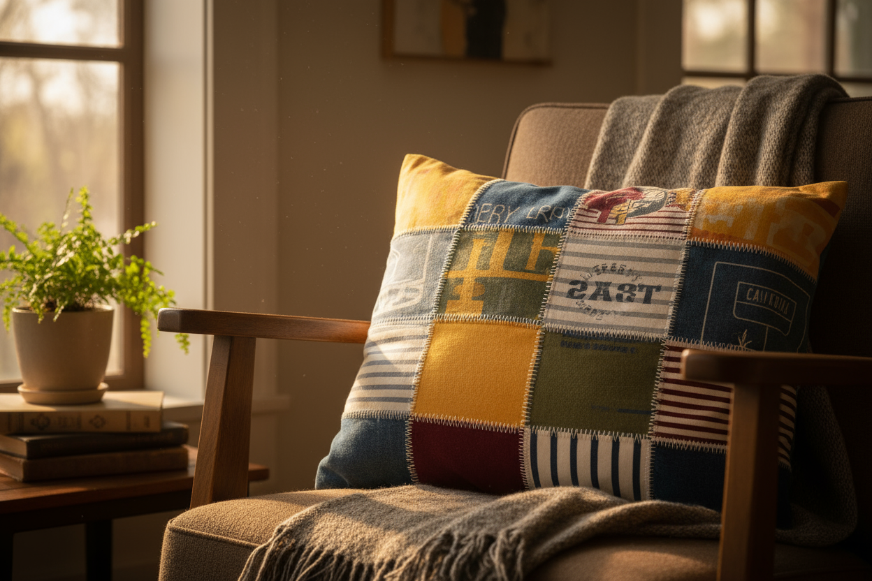 Create a beautiful pilow cusion from old t shirt